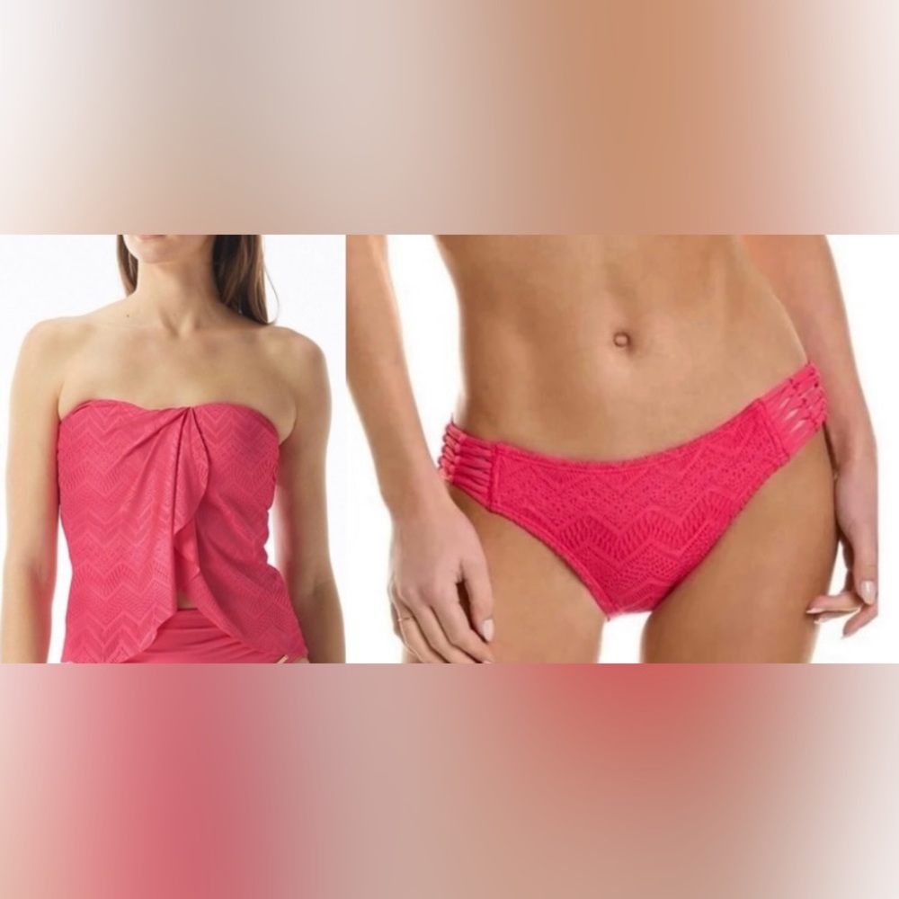 NWT Vince Camuto Crochet Bandini Top & Bikini Bottom Set